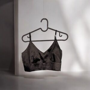 GeeGee Boutique Sleek Black Satin Bralette